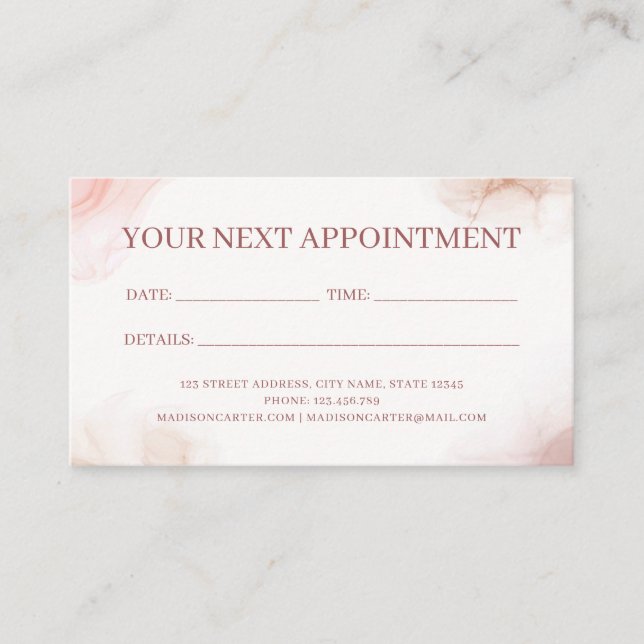 Flüssiger Alkoholtink Terminkarte (Vorderseite)