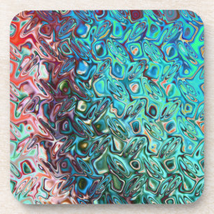 Flüssiger Blauer Gel Abstrakt Getränkeuntersetzer