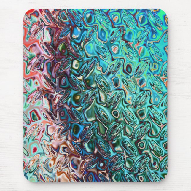 Flüssiger Blauer Gel Abstrakt Mousepad (Vorne)