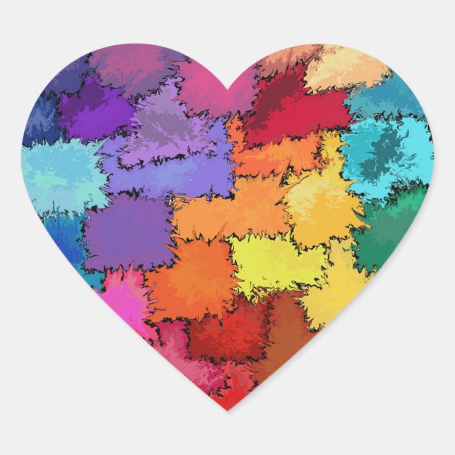 Flüssiger Farbsticker Herz-Aufkleber (Vorderseite)