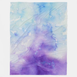 Flüssiger Farbwatercolor-blaues u. lila Spritzen Fleecedecke