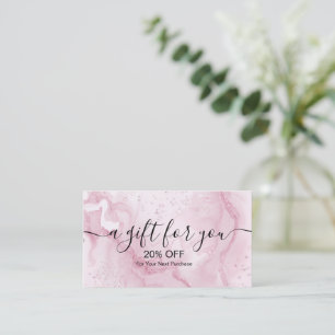 Flüssiger Glitzer, rosa Marmor Rabattkarte