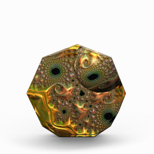 Flüssiger Gold-Fraktal-Traum Fotoblock