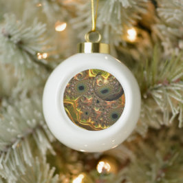 Flüssiger Gold-Fraktal-Traum Keramik Kugel-Ornament