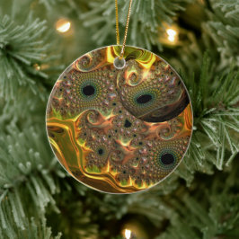 Flüssiger Gold-Fraktal-Traum Keramik Ornament