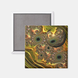 Flüssiger Gold-Fraktal-Traum Magnet