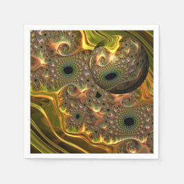 Flüssiger Gold-Fraktal-Traum  Serviette