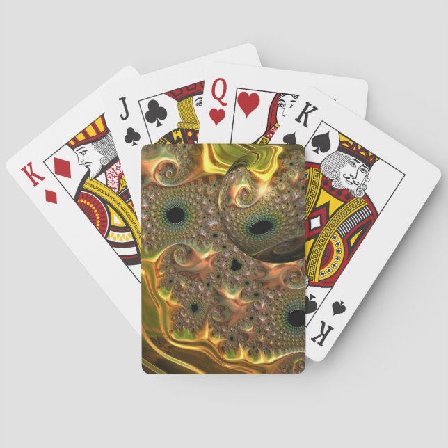 Flüssiger Gold-Fraktal-Traum  Spielkarten (Rückseite)
