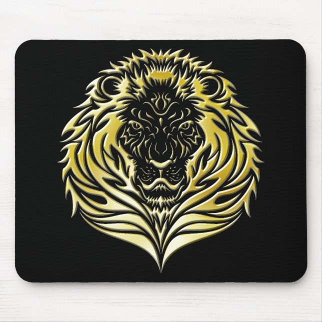 Flüssiger Goldlöwe Mousepad (Vorne)