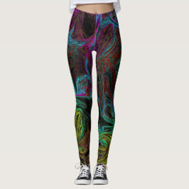 Flüssiger Graffiti-Glühen Leggings