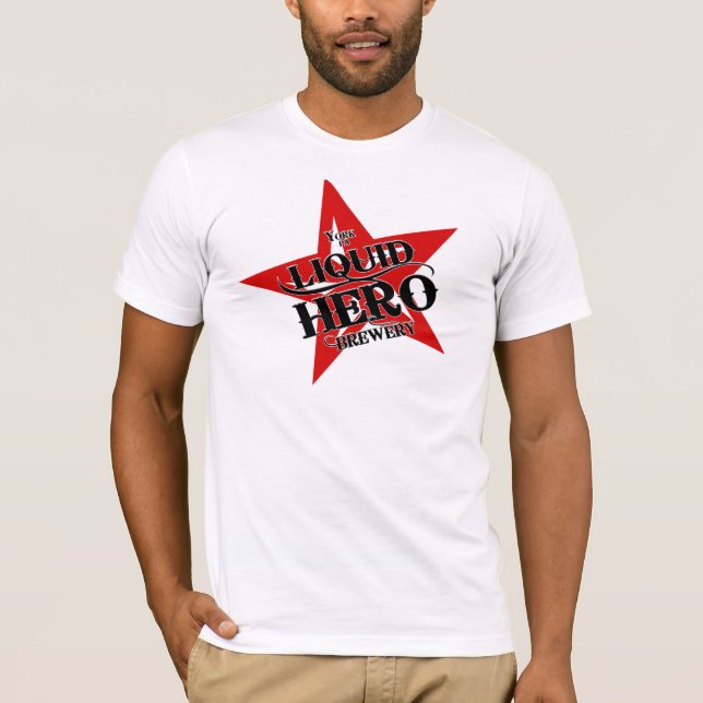 Flüssiger Held - roter Aufkleber T-Shirt (Vorderseite)