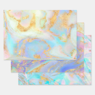 flüssiger Marmor abstrakt Geschenkpapier Set