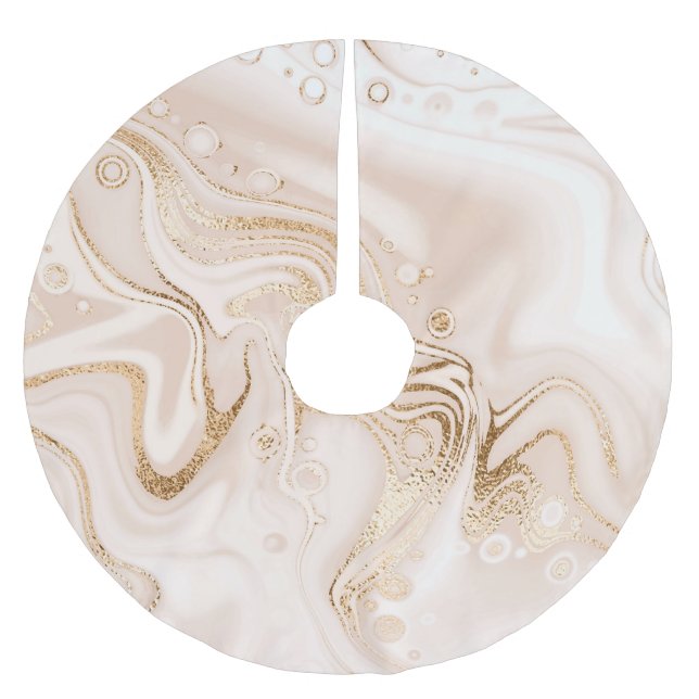 Flüssiger Marmor: künstlerischer Goldrausch Polyester Weihnachtsbaumdecke (Vorderseite)