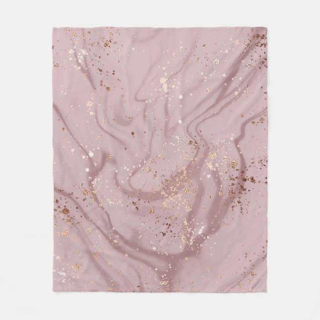 Flüssiger Marmor: Rose Gold Artistry. Fleecedecke (Vorderseite)