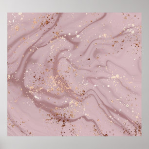 Flüssiger Marmor: Rose Gold Artistry. Poster