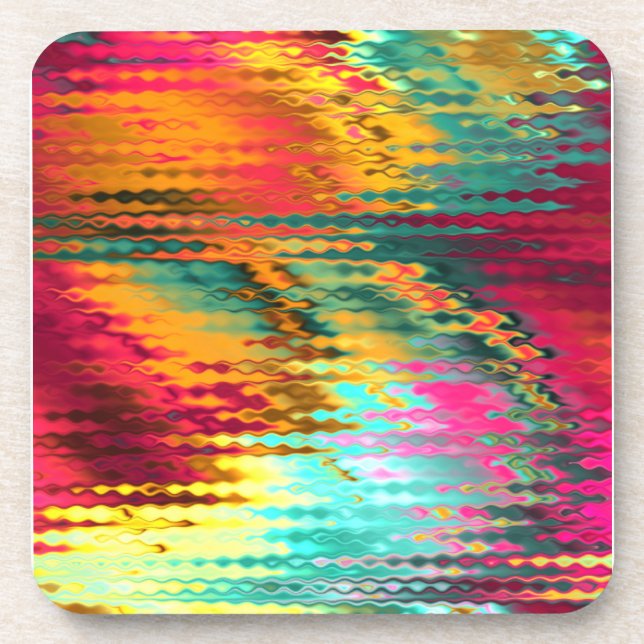 Flüssiger Regenbogen Getränkeuntersetzer (Vorderseite)