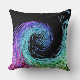 Flüssiger Regenbogen-Wellenwirbel Kissen