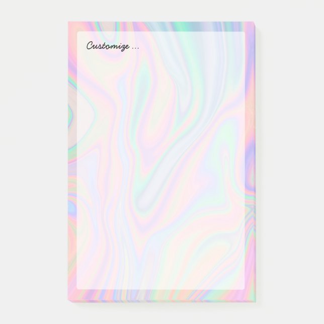 Flüssiger schillernder Einhorn-Farbentwurf Post-it Klebezettel (Vorderseite)