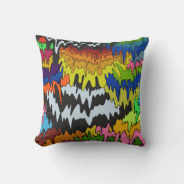 Flüssiger Tropfen Farbiges, erdbewachsenes, trippi Kissen