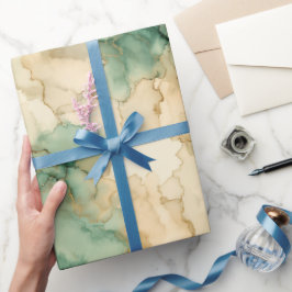 Flüssiges Aquarell Grüner Wald Abstraktes Muster Geschenkpapier