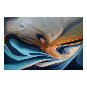 Flüssiges Blau Poster