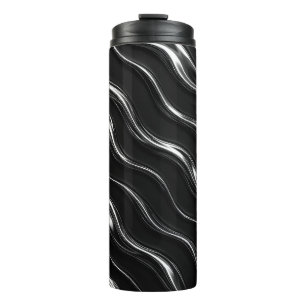 Flüssiges Chrome-Bewegungsmuster Futuristische F Thermosbecher
