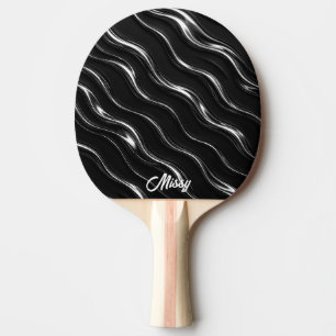 Flüssiges Chrome-Bewegungsmuster Futuristische F Tischtennis Schläger