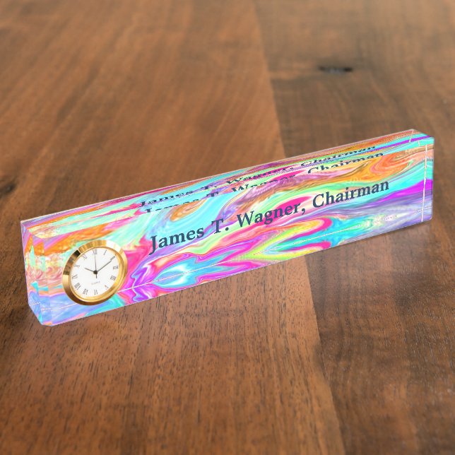 Flüssiges Farbneon Namensplakette (Seite)