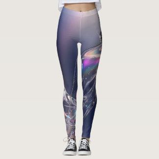 Flüssiges Glas Welliges Tröpfchen - Irisierend 3D Leggings