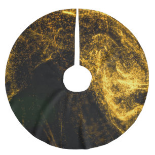 Flüssiges Gold: Abstrakte Schönheit Polyester Weihnachtsbaumdecke