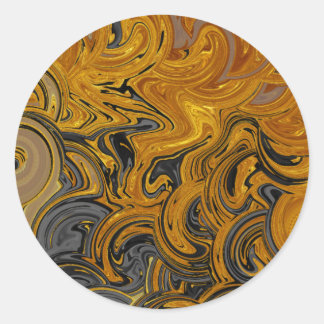 Flüssiges Gold Runder Aufkleber
