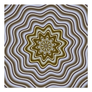Flüssiges Gold und Silber Hypnotische Metallische  Poster
