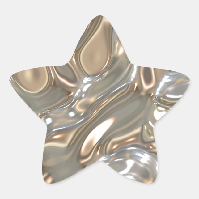 Flüssiges Gold und Silber Stern-Aufkleber (Vorderseite)