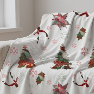 Flüssiges Marmor-Weihnachtsmuster Sherpadecke