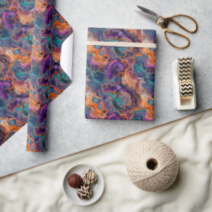 Flüssigkeitsdesign mit reichhaltigen Purples, Oran Geschenkpapier