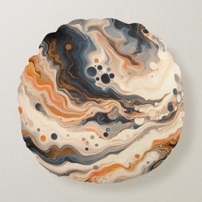 Flüssigkeitsfusion: Wärme trifft auf Kühle Rundes Kissen (Vorderseite)