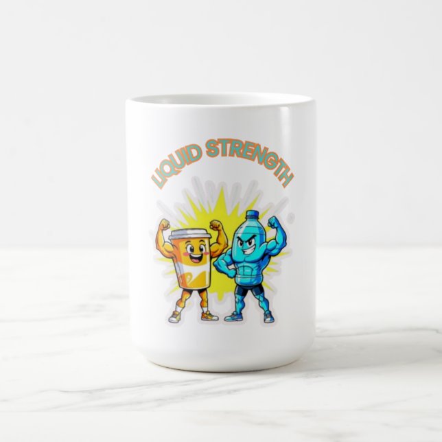 Flüssigkeitsstärke – Lustiger Saft & Wasser Muskel Kaffeetasse (Mittel)