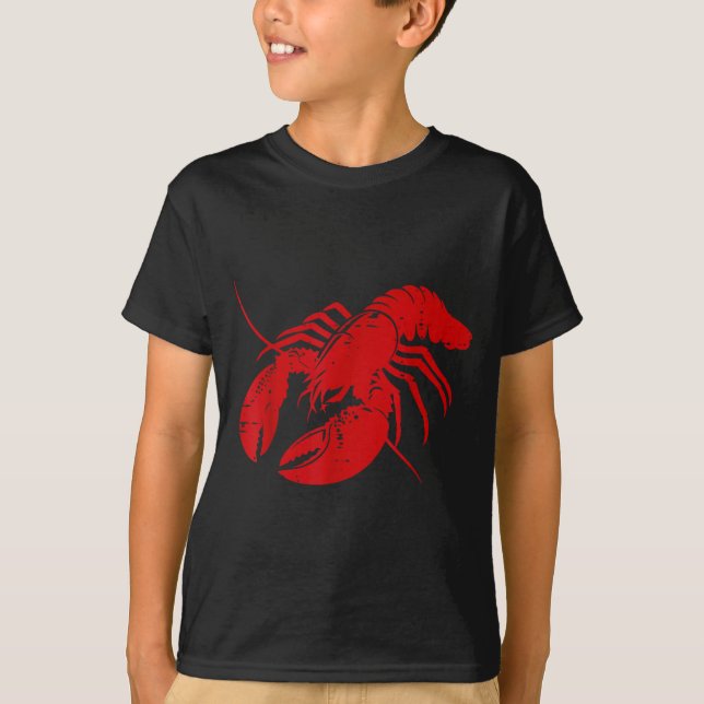 Flusskrebs Hummer Rote Silhouette Crawfish Männer  T-Shirt (Vorderseite)