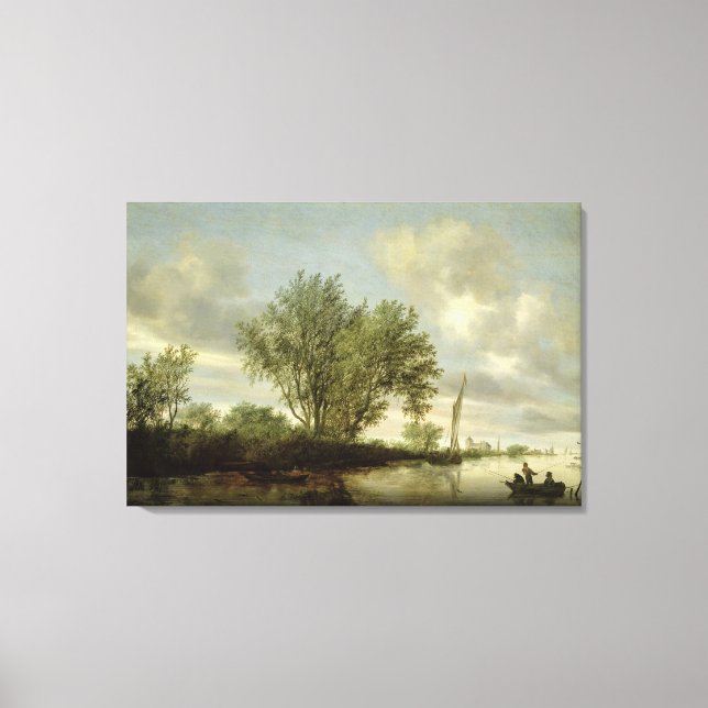 Flusslandschaft, 1645 leinwanddruck (Vorderseite)