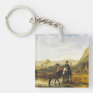 Flusslandschaft mit den Fahrern Aelbert Cuyp Schlüsselanhänger
