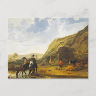 Flusslandschaft mit Reitern Aelbert Cuyp Postkarte
