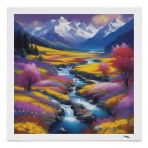 Flusslandschaft Poster