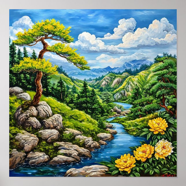 Flusslandschaft Poster (Vorne)