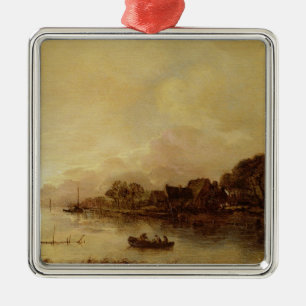 Flusslandschaft Silbernes Ornament