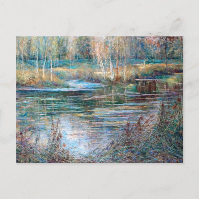 Flusslandschaft, Val-Saint-Martin von Julia Beck Postkarte (Vorderseite)