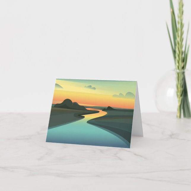 Flusslandschaften Dankeskarte (Vorderseite)