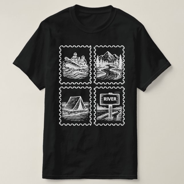 Flussleben beim Rafting T-Shirt (Design vorne)
