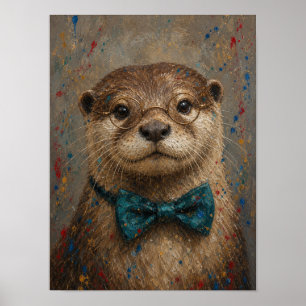 Flussotter-Wandkunst — Dapperes Ölgemälde-Porträt Poster