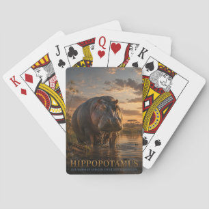 Flusspferd Afrikanischer Fluss TIERE Poker Spielkarten