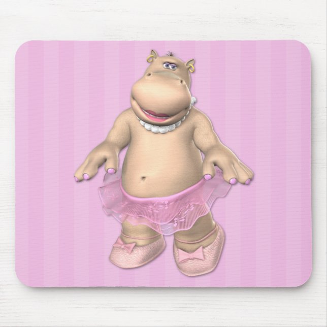 Flusspferd-Ballerina Mousepad (Vorne)